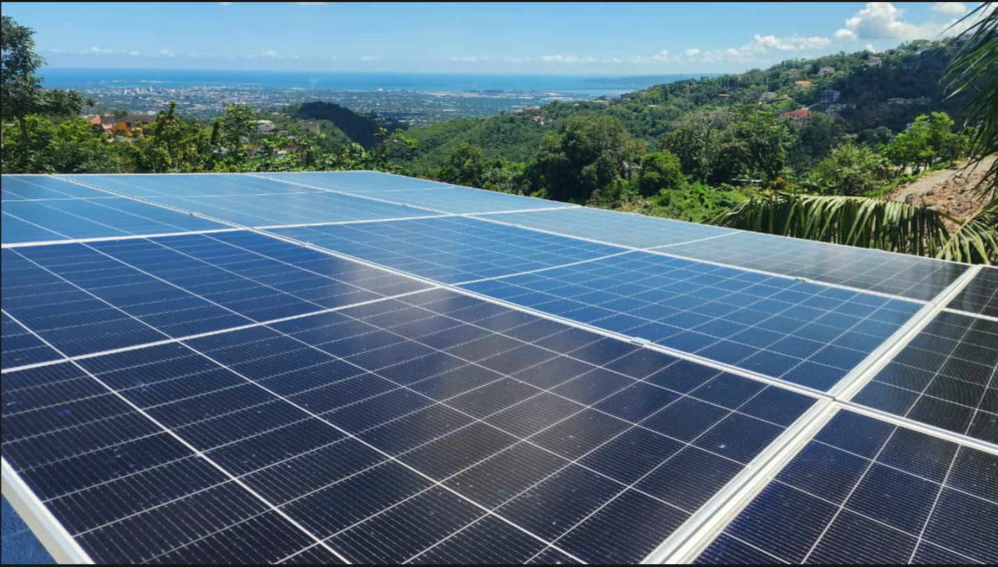 Solar panels overlooking Jamaica
