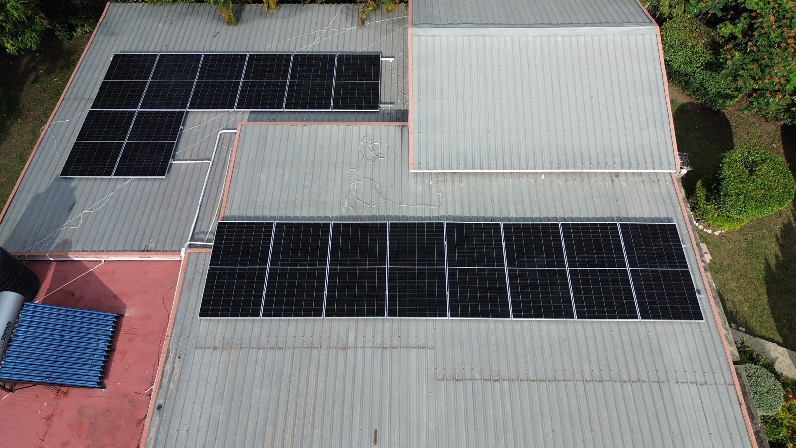 Solar installation aerial view